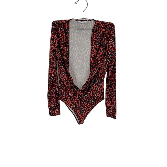 Zara Crossover Leopard Animal Print Long Sleeve Bodysuit - Picture 7 of 12